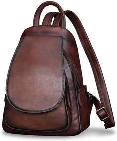 img 3 attached to 🎒 Vintage Handmade Leather Backpack: Stylish Rucksack for Women's Handbags, Wallets, and Satchels