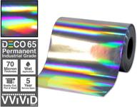 🌈 vibrant rainbow laser chrome deco65 permanent craft vinyl roll for cricut, silhouette & cameo (1ft x 6ft) logo