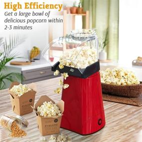 img 1 attached to 🍿 SLENPET 1200W Hot Air Popcorn Poppers Machine, ETL Certified, Home Electric Popcorn Maker with Measuring Cup, 3 Minute Fast Popping, Oil-Free, 98% Poping Rate, Ideal for Home Movie TV Party (Red)