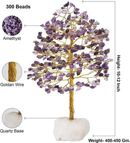 img 3 attached to 🌳 Заикус Аметист Золотая Проволока с Необработанным Кварцевым Камнем для кристаллотерапии, натуральный камень, фэн-шуйский бонсай-денежное дерево, удача, балансировка чакр, кристальные драгоценности и декор для дома, размер примерно 10-12 дюймов