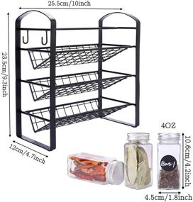 img 3 attached to 🌶️ CUCUMI Spice Rack Organizer with 12 Empty Spice Jars, Seasoning Organizer Set with 120pcs Spice Labels, Collapsible Funnel, Tube Brush, and Chalk Marker - Ideal for Countertop or Cabinet Storage