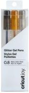 ✍️ cricut 2007079 joy glitter gel pens set, 0.8mm - black, gold, silver logo