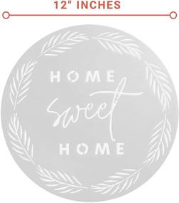 img 2 attached to Large 12-Inch Mylar Round Stencil Template - Home Sweet Home Stencil for Farmhouse Decor, Wood Painting, and Wall Art