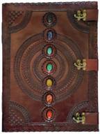 📖 embossed leather chakra stones journal: 13.5x18" - unveil your inner harmony logo