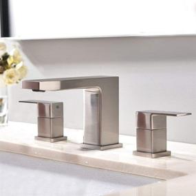img 3 attached to 🚰 VCCUCINE Commercial Bathroom Faucet, Brushed Nickel 3 Holes Two Handles Widespread Bathroom Sink Faucet - Lavatory Vanity Sink Faucet with Hoses