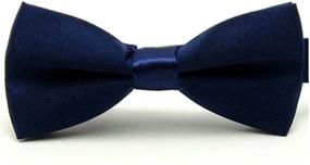 img 1 attached to Solid Blue Pre Tied Bowtie Turquoise Boys' Accessories