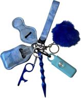🔑 ultimate self defense keychain set for women and kids: 9-piece safety accessories with sassy lady personal alarm (blue) logo