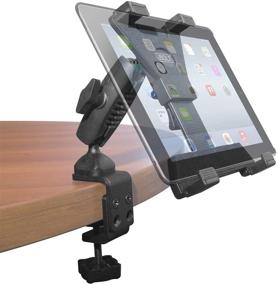 img 4 attached to 📱 iBOLT TabDock Bizmount Clamp- Heavy Duty Dual-Ball C-Clamp Mount for 7-10 inch Tablets (iPad, Samsung Galaxy Tab, etc.) Suitable for Desks, Tables, Wheelchairs, Homes, Schools, Offices, Hospitals