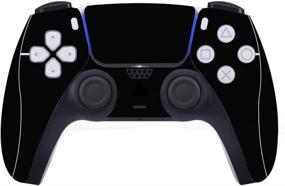 img 3 attached to 🎮 Повысьте своё игровое впечатление на PS5 с помощью набора PlayVital Black Full Set Skin Decal: наклейки на консоль, контроллер, зарядную станцию, наушники и пульт дистанционного управления из виниловой наклейки