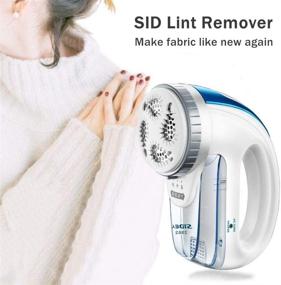 img 4 attached to 🧼 SID Sweater Shaver: USB Rechargeable Fabric Fuzz Remover with Blue and White Porcelain Design