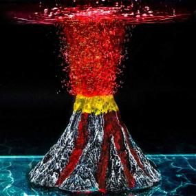 img 4 attached to 🐠 Enhance Your Aquarium with Sunyiny's Volcano Bubbler Decorations: Ornament Kit with LED Spotlight for Stunning Fish Tank Decor