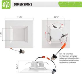 img 2 attached to ASD Retrofit Square LED Recessed Lighting 6 inch LED Can Light Dimmable, Baffle Trim, 12W (50W Replace), 950Lm, CRI 90, Wet Location, Daylight 5000K, Square LED Downlight, Energy Star, ETL