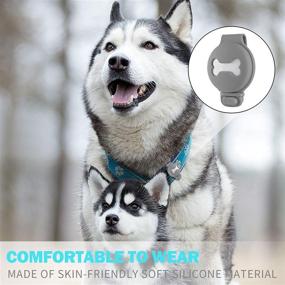img 3 attached to 🐶 EUEHIE Airtag Dog Collar Case: Anti-Scratch Lightweight Holder for AirTag - Gray