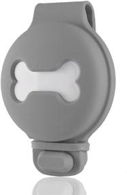 img 4 attached to 🐶 EUEHIE Airtag Dog Collar Case: Anti-Scratch Lightweight Holder for AirTag - Gray