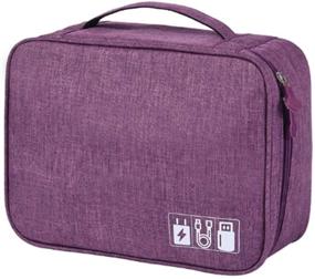 img 4 attached to 🔌 Purple TABITORA Electronics Organizer: Efficient Travel Cable Cord Bag with Accessory Cases for Charger, Phone, USB, SD Card