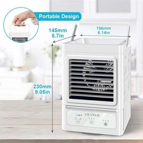 img 3 attached to Rechargeable Personal Air Cooler with Auto Oscillation – 60°&amp;120°, Portable AC Fan for Home, Bedroom, Office, and Outdoor Use, 3 Wind Speeds &amp; 3 Cooling Modes, Ultra Quiet Ice Cooler Fan