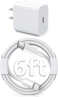 ⚡️ high-speed iphone charger: apple mfi certified 20w usb-c power adapter with 6ft lightning cable - fast charging block for iphone 12 pro max mini 11 xs max xr x se 2020 8 plus ipad ipod airpods rapid cube logo