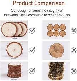 img 1 attached to 🌳 Premium Natural Wood Slices - 30Pcs Unfinished Wood Kit with Screw Eye Rings: Ideal for Crafts, Coasters, Ornaments, and DIY Projects