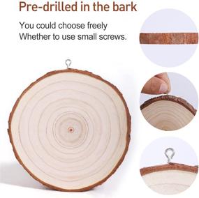 img 2 attached to 🌳 Premium Natural Wood Slices - 30Pcs Unfinished Wood Kit with Screw Eye Rings: Ideal for Crafts, Coasters, Ornaments, and DIY Projects