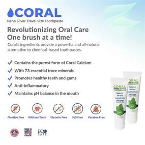 img 3 attached to 🦷 Coral White Xylitol Toothpaste (2 Pack) - Travel Size, Fluoride and SLS Free, Natural Teeth Whitening with Nano Silver and Mint - 1 Ounce