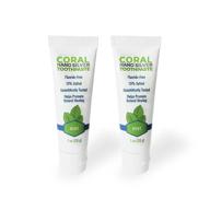 🦷 coral white xylitol toothpaste (2 pack) - travel size, fluoride and sls free, natural teeth whitening with nano silver and mint - 1 ounce logo