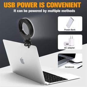 img 2 attached to 📸 FDKOBE Webcam Lighting: Enhancing Zoom Calls & Video Conferences with Ring Light for Laptop/Computer – 3 Modes, 10 Brightness Levels, Clip and Tripod Included – Perfect for Selfies and Makeup