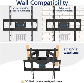 img 1 attached to 📺 Rentliv TV Mount: Swivel, Tilt, Extend - Double Arm Wall Mount Bracket for 26-55 Inch TVs (Max 45kg)