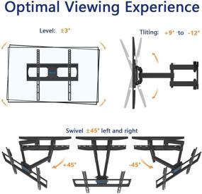 img 3 attached to 📺 Rentliv TV Mount: Swivel, Tilt, Extend - Double Arm Wall Mount Bracket for 26-55 Inch TVs (Max 45kg)