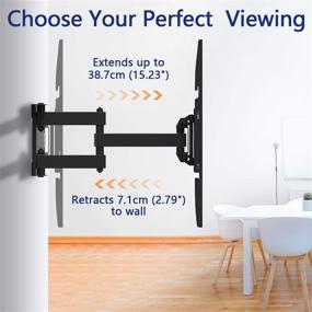 img 2 attached to 📺 Rentliv TV Mount: Swivel, Tilt, Extend - Double Arm Wall Mount Bracket for 26-55 Inch TVs (Max 45kg)