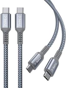 img 4 attached to 💨 High-Speed USB C to Type C 100W Cable 10FT 2-Pack - Fast Charging PD Charger Cord for MacBook, iPad Pro, Samsung Galaxy and More