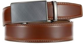 img 1 attached to Premium Chaoren Leather Ratchet Buckle - Adjustable Men's Accessories and Belts