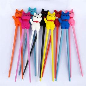 img 4 attached to 🥢 Carykon Cute Tableware Learning Training Helper Chopsticks for Kids and Adults - 3 Pairs, Lucky Cat Design