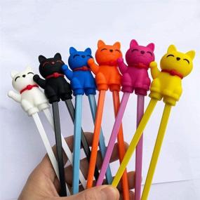 img 3 attached to 🥢 Carykon Cute Tableware Learning Training Helper Chopsticks for Kids and Adults - 3 Pairs, Lucky Cat Design