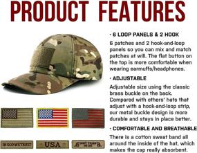 img 3 attached to 🎩 Camo Tactical Hat with 6 PCS Patches - Adjustable, Durable Cotton, Ideal for Outdoor Activities like Hiking, Shooting, Hunting - Men and Women Military Ball Cap in OCP Camouflage Design