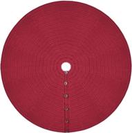 🎄 48-inch burgundy knitted christmas tree skirt with oak buttons - starry dynamo логотип