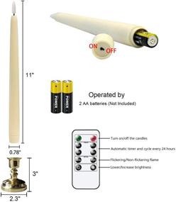 img 3 attached to 🕯️ DRomance Flameless Flickering Window Candles - Set of 6 Ivory 11" with Remote, Timer & Realistic 3D Purple Flame - Battery Operated Decor Candles for Christmas & Thanksgiving (Gold Holders)