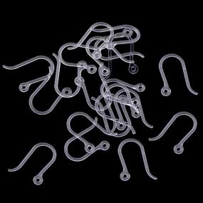 img 4 attached to 💍 AKOAK 50pc 0.65mm Transparent Plastic Ear Wire Hooks - Non-Allergenic Findings for DIY Jewelry