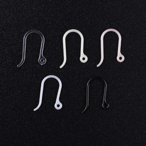 img 1 attached to 💍 AKOAK 50pc 0.65mm Transparent Plastic Ear Wire Hooks - Non-Allergenic Findings for DIY Jewelry