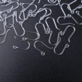 img 2 attached to 💍 AKOAK 50pc 0.65mm Transparent Plastic Ear Wire Hooks - Non-Allergenic Findings for DIY Jewelry