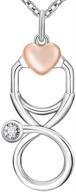 🩺 strollgirl sterling silver stethoscope pendant necklace - cubic zirconia infinity loop with heart for medical professionals, nurses, and students logo