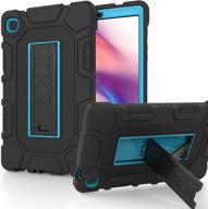 📱 protective case for samsung galaxy tab a7 lite 8.7 inch 2021, shockproof rugged drop protection cover with kickstand - compatible with samsung galaxy tab a7 lite 8.7 inch model sm-t220/t225 (black+blue) логотип