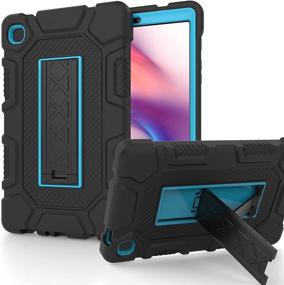 img 4 attached to 📱 Protective Case for Samsung Galaxy Tab A7 Lite 8.7 Inch 2021, Shockproof Rugged Drop Protection Cover with Kickstand - Compatible with Samsung Galaxy Tab A7 Lite 8.7 Inch Model SM-T220/T225 (Black+Blue)