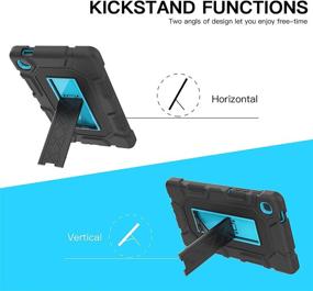 img 1 attached to 📱 Protective Case for Samsung Galaxy Tab A7 Lite 8.7 Inch 2021, Shockproof Rugged Drop Protection Cover with Kickstand - Compatible with Samsung Galaxy Tab A7 Lite 8.7 Inch Model SM-T220/T225 (Black+Blue)