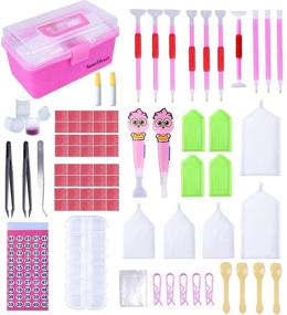 img 4 attached to 💎 Complete Diamond Painting Set: 121pcs Tools & Accessories with Storage Box for Craft & Embroidery