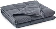 🛌 relaxblanket weighted blanket - 60''x80'', 10lbs - premium cotton with glass beads - dark grey logo