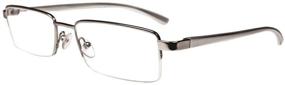 img 1 attached to 👓 Unisex Retro Reading Glasses, Superior Clarity and Comfort Fit, Contemporary Silver Design