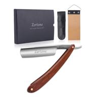 🪒 straight razor kit with strop - natural wood scale straight edge razor – precisely sharpened, high carbon steel cutthroat blade, vintage wood handle, barber razor logo