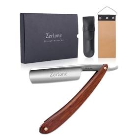 img 4 attached to 🪒 Straight Razor Kit with Strop - Natural Wood Scale Straight Edge Razor – Precisely Sharpened, High Carbon Steel Cutthroat Blade, Vintage Wood Handle, Barber Razor