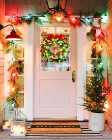 img 1 attached to 🎄 Felt Christmas Wreath: Outgeek DIY 24 Inch Wreath with 20PCS Crafts Accessories, 5M String Light, Ideal Xmas New Year Gifts for Kids, Home Door Wall Decor, Indoor/Outdoor Ornaments