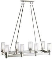 🔆 kichler circolo 39.25-inch 8-light linear chandelier in brushed nickel with clear outer and satin etched inner cylinders logo